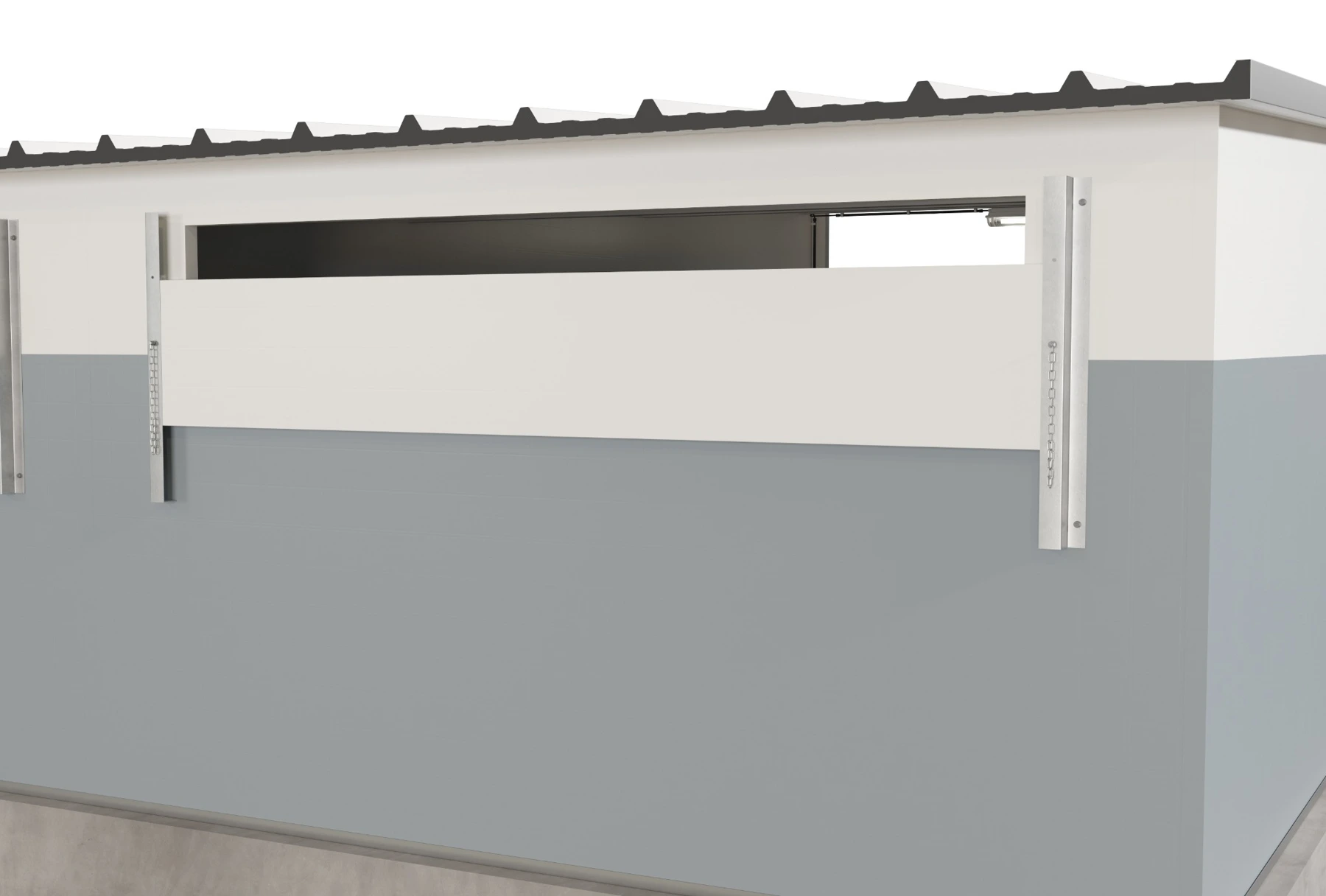 Adjustable ventilation opening in the wall of calf housing